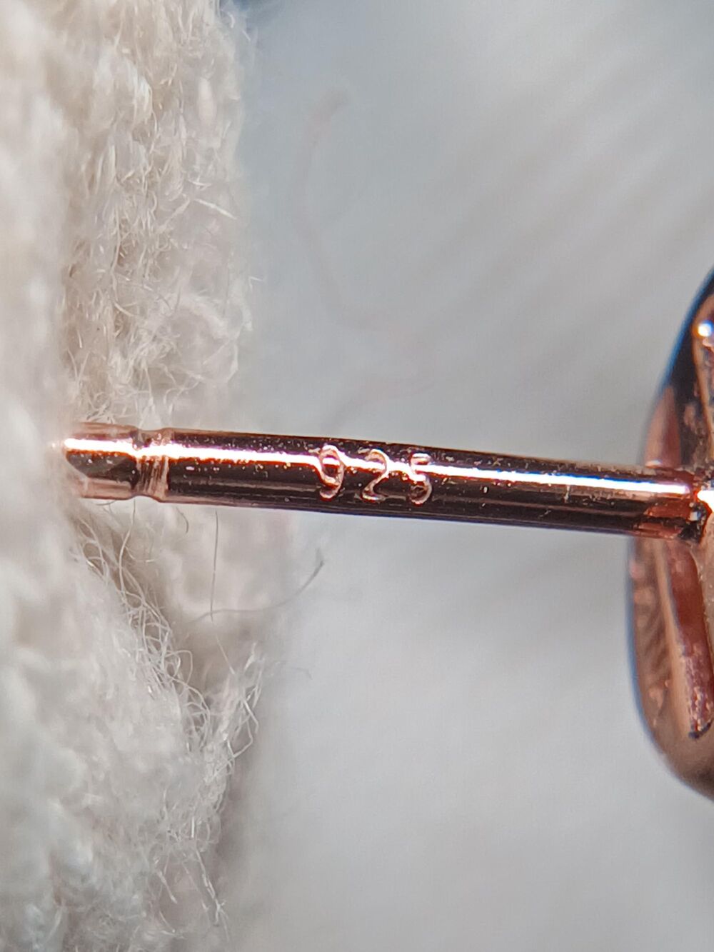 Sterling Silver 925 Rose Gold Plated CZ Stud Earrings - Picture 14 of 16